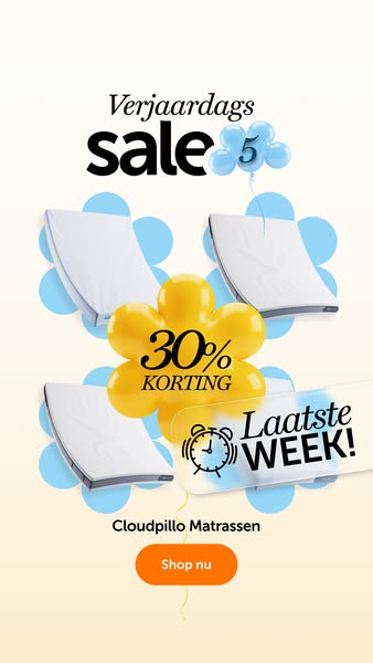 This image ad for Cloudpillo mattresses promotes a birthday sale with a 30% discount for a limited time. The image uses 