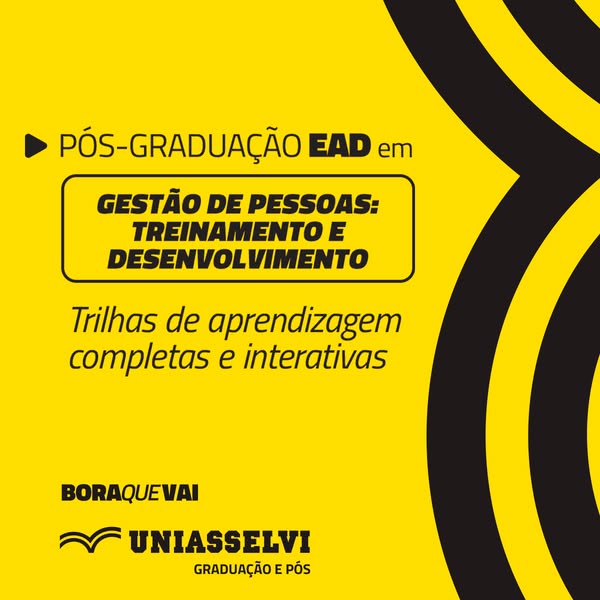 The ad promotes a post-graduate EAD (distance learning) course in People Management, specifically focusing on training a