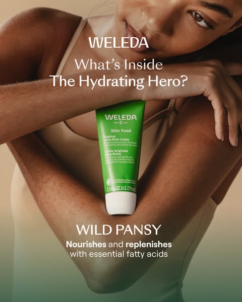 This ad showcases Weleda's Skin Food Original Ultra-Rich Cream. The ad highlights the product's ability to nouri
