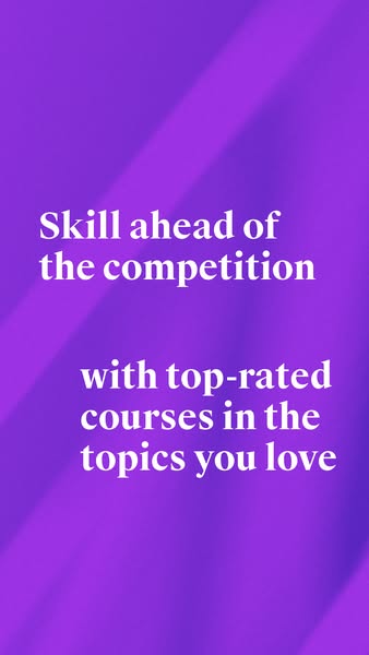 This image ad promotes top-rated courses in topics the user loves, with the goal of helping them skill ahead of the comp