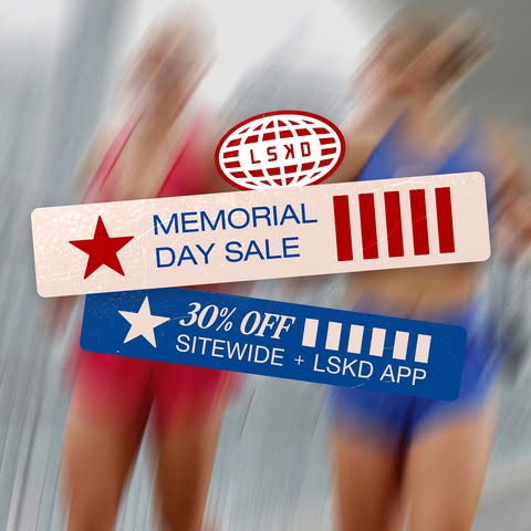 This ad announces a sitewide sale for LSKD, highlighting a 30% discount for Memorial Day and encouraging users to downlo