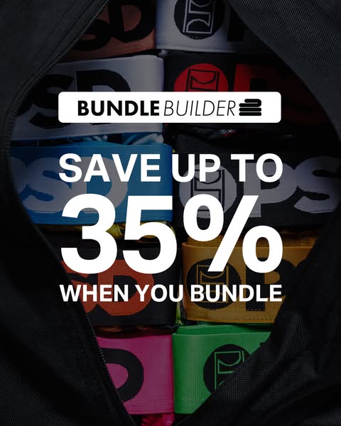 This image ad promotes SBD Apparel and a limited time offer to save up to 35% when you bundle. The image features a blac