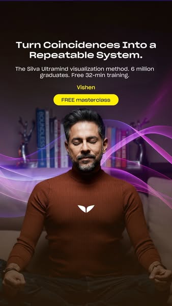 This Meta image ad is promoting a free masterclass hosted by Vishen, which will supposedly teach viewers how to turn coi