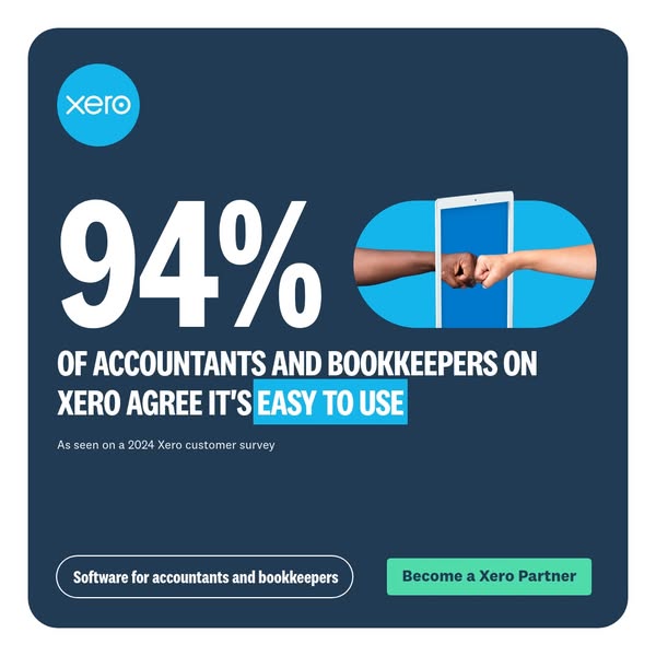 This ad for Xero highlights a statistic from a customer survey indicating that 94% of accountants and bookkeepers on Xer