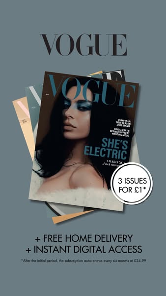 This image ad for Vogue promotes a special offer of 3 issues for £1, highlighting free home delivery and instant digital