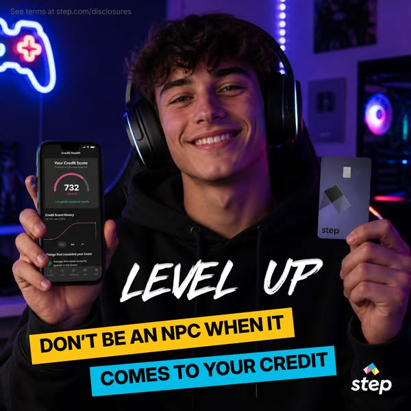 This ad promotes Step, a financial product aimed at young adults who are looking to build credit. The ad aims to establi