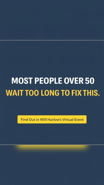This is a static image ad in a dark blue and gold color scheme. The ad copy grabs attention by asserting that most peopl