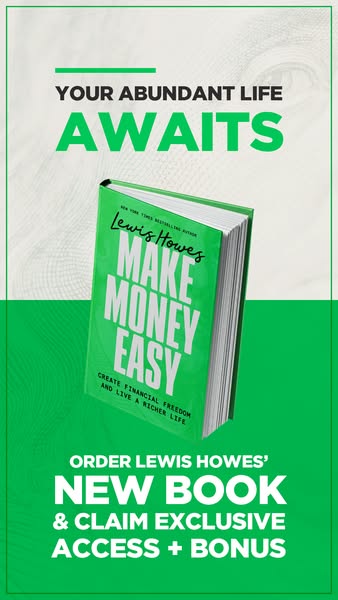 This ad promotes Lewis Howes' book 'Make Money Easy'. It features the book cover and offers exclusive access