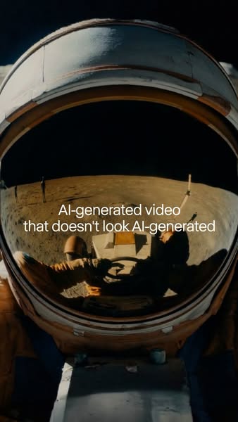 The ad features a video generated by AI that looks as though it was not. It addresses the problem that AI generated vide