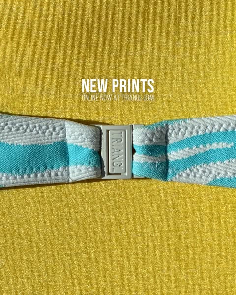 This ad showcases the new prints from Triangl, focusing on the design and encouraging viewers to shop online.