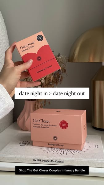 The ad displays the Get Closer card game on top of a book, with the headline suggesting to stay in instead of going out.