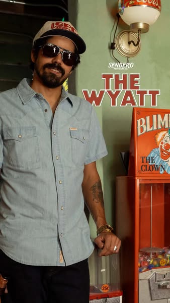 A lifestyle shot showcasing the Sendero 'The Wyatt' shirt, targeting those who appreciate a blend of classic sty