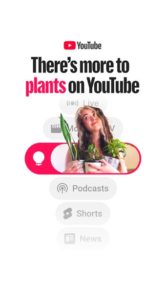 The ad is designed to encourage viewers to explore a wider range of plant-related content available on YouTube beyond tr