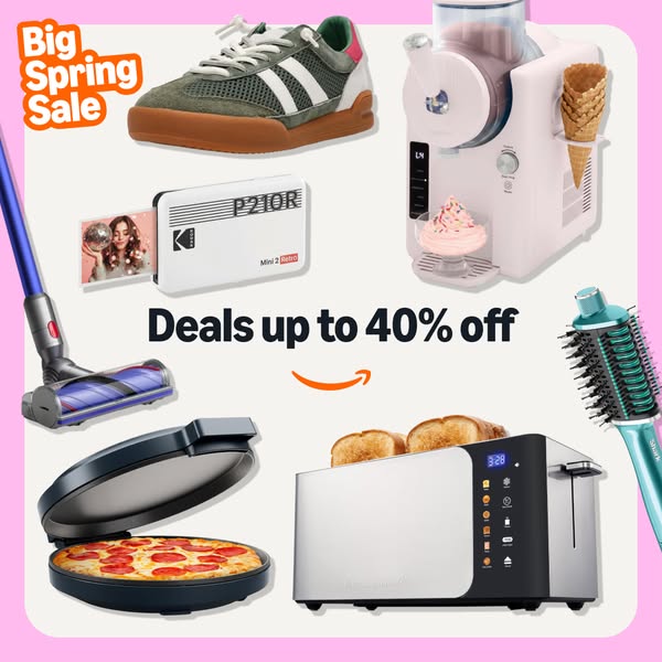 This image ad showcases a variety of products available for purchase at up to 40% off. The products range from small kit