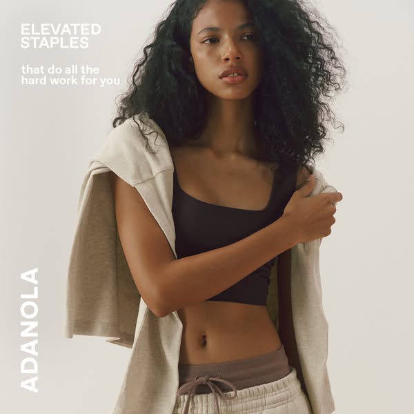 An image ad showcases the brand ADANOLA by featuring a person wearing ADANOLA brand clothing. The ad copy highlights tha