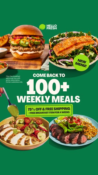 This ad is for Hello Fresh, a meal kit delivery service. It is targeting former customers and encouraging them to come b