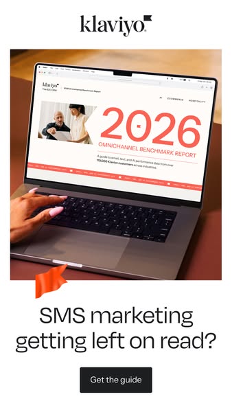 This ad by Klaviyo highlights the potential problem of SMS marketing messages being ignored, particularly the risk of &#