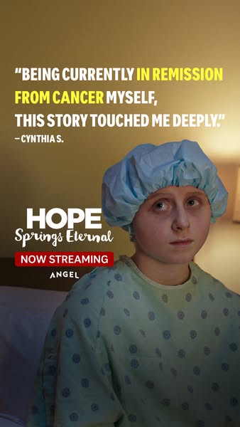This image ad for "Hope Springs Eternal" uses a testimonial from someone in remission from cancer. The ad feat