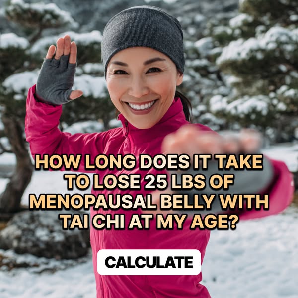 Image ad about losing menopausal belly fat with Tai Chi.