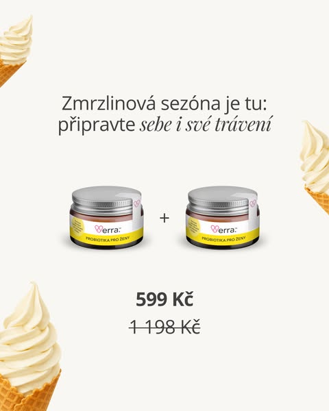 This ad for Verra: PROBIOTIKA PRO ŽENY targets consumers during ice cream season with a product that can help improve di