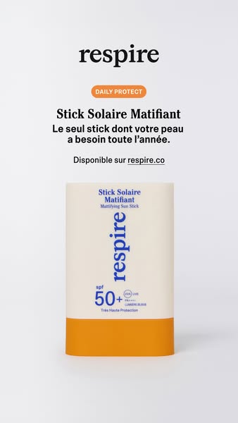 This ad features a Respira Daily Protect Sun Stick and emphasizes its suitability for year-round use, suggesting it'