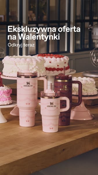 This ad showcases Stanley brand drinkware with a Valentine's Day theme. The ad features an exclusive offer for Valen