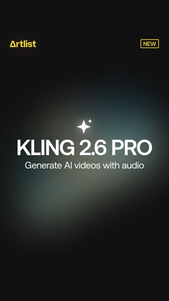 This ad promotes Artlist's Kling 2.6 Pro, an AI video generator with audio capabilities.