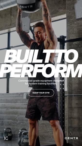 This ad for Centr features an athlete in action in a modern training facility. The ad highlights the brand's commitm