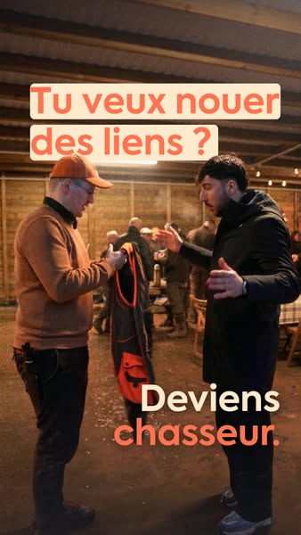 This image ad is trying to get the viewer to become a hunter in order to make friends.