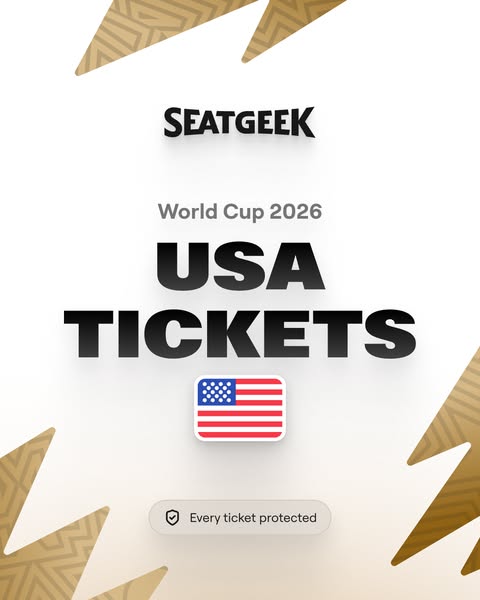 This SeatGeek ad promotes tickets for the 2026 World Cup in the USA, emphasizing ticket protection.