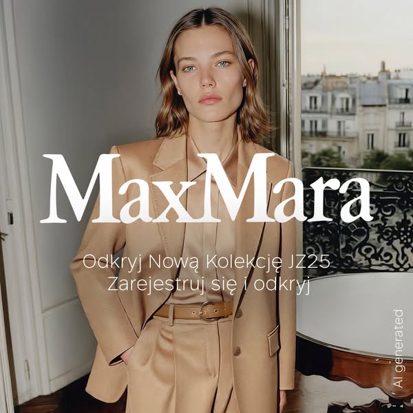 This ad promotes Max Mara's new JZ25 collection, inviting viewers to discover it by registering.
