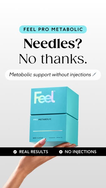 This Meta ad promotes Feel Pro Metabolic as a needle-free alternative to metabolic support, emphasizing real results.
