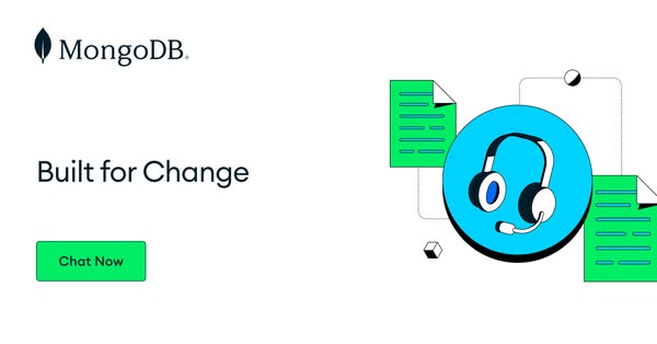 This ad for MongoDB uses a clean, modern design to promote its services. The ad features the tagline "Built for Cha