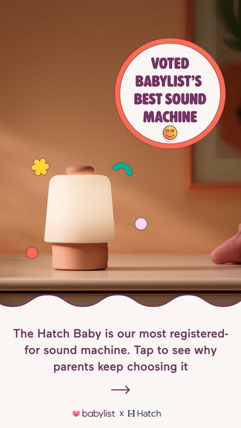 This ad is for the Hatch Baby sound machine. It highlights that Hatch Baby is the most registered for sound machine on B