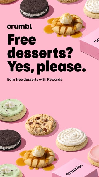 This image ad for Crumbl Cookies uses a simple question to draw the viewer in, then highlights the brand's rewards p