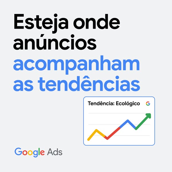 This ad promotes Google Ads by highlighting the platform's ability to keep up with current trends, specifically ecol