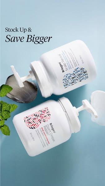 An ad for Briogeo hair products, specifically the Scalp Revival and Don't Despair, Repair lines, emphasizing savings