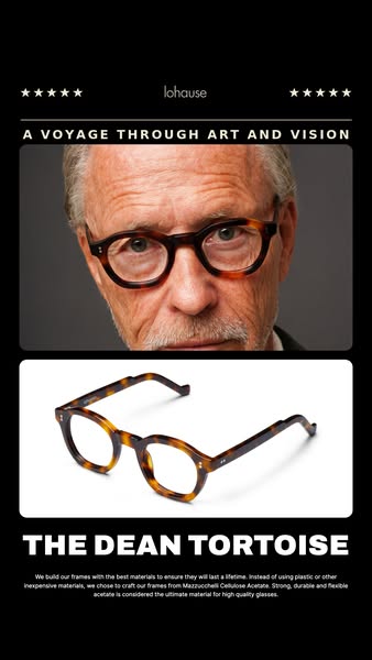 This image ad presents Lohause eyewear, highlighting its commitment to quality materials and craftsmanship. The ad featu