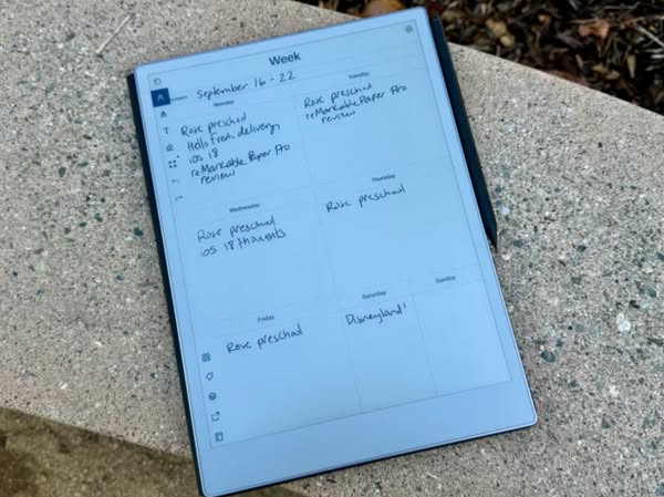 This ad showcases the reMarkable Paper Tablet Pro, highlighting its utility as a digital planning tool. The ad features 