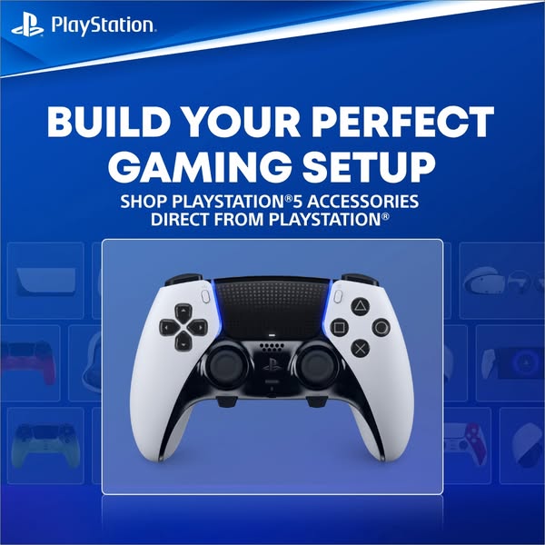 This ad focuses on the theme of building a perfect gaming setup through the use of Playstation 5 accessories.