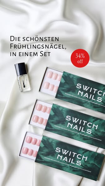 This image ad showcases the Switch Nails product, emphasizing its design and eco-friendly qualities. The ad aims to attr