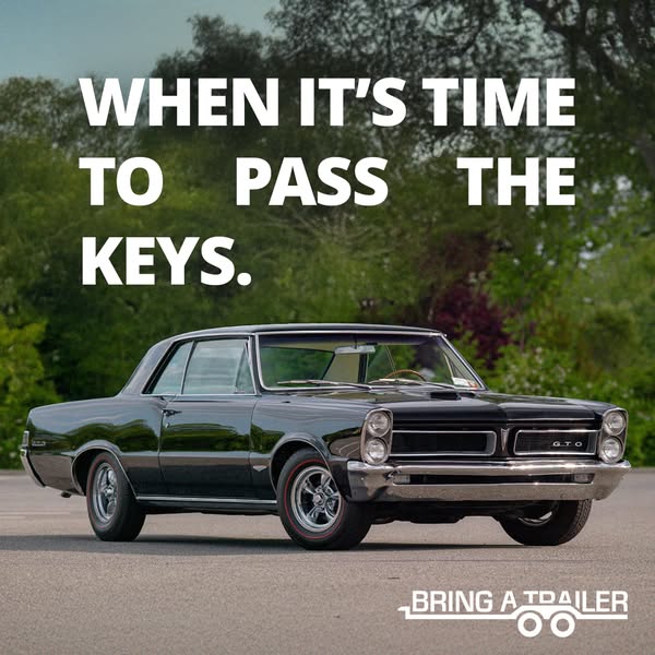 This image ad for Bring a Trailer features a vintage car. The ad encourages users to sell their classic cars on Bring a 