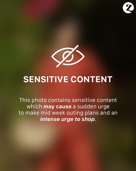 This ad uses a playful approach, blurring an image and labeling it as sensitive content that may cause a sudden urge to 