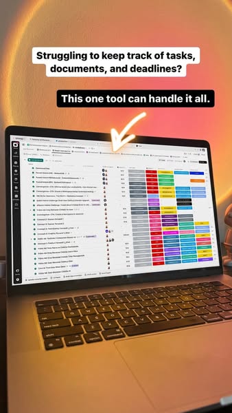 This ad presents a problem of struggling to keep track of tasks, documents, and deadlines. The ad shows a solution, whic