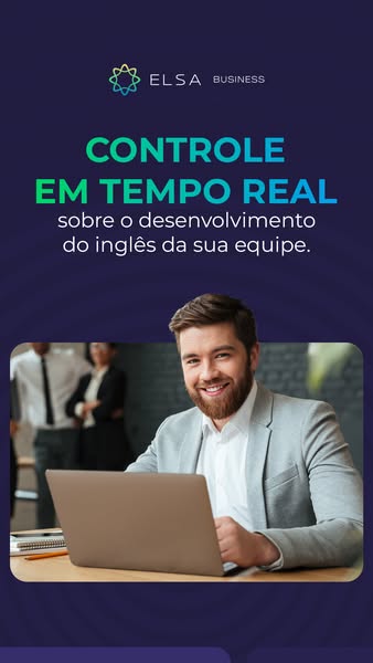 The ad promotes ELSA Business, which is an English language learning platform for companies. The ad targets business own