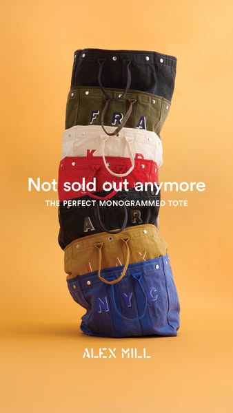 This ad shows multiple totes stacked on top of each other, with a headline to indicate that the tote is no longer sold o