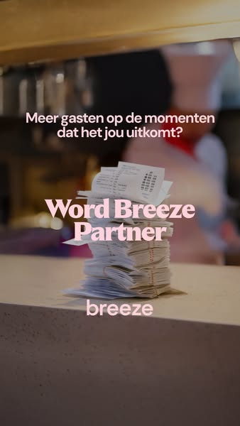 This ad promotes Word Breeze Partner, a service that helps restaurants get more customers when they need them. The ad fe
