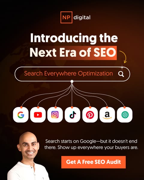 This ad introduces the concept of 'Search Everywhere Optimization' and offers a free SEO audit to help businesse