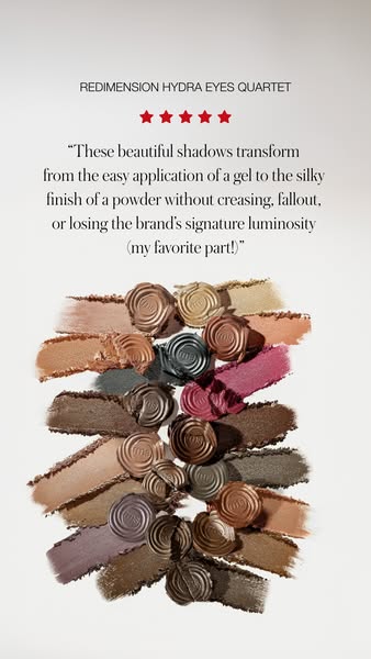 This ad features a testimonial about the product, Redimension Hydra Eyes Quartet. The ad highlights the texture of the p