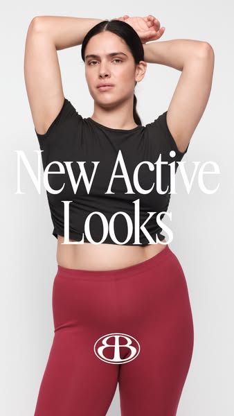This ad features a woman in activewear. The ad promotes new active looks.